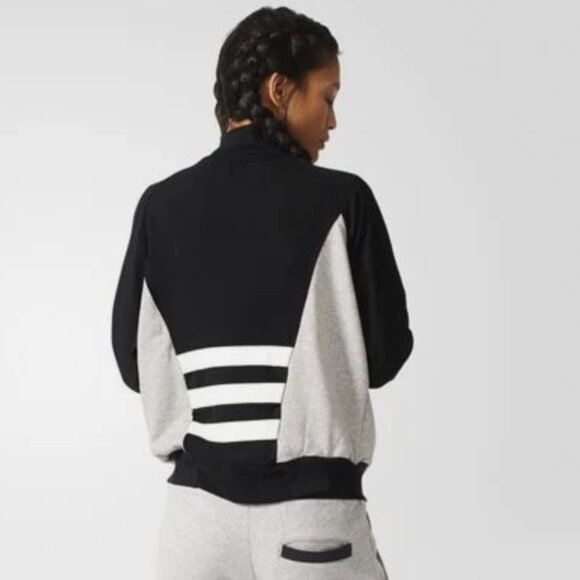 Adidas Originals Women’s Sweat Jacket – Gray & Black – Size S - Picture 2 of 8